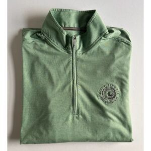 Johnnie-O Cisco Brewery Nantucket 1/4 Zip Pullover Green Mini Stripe Size Small